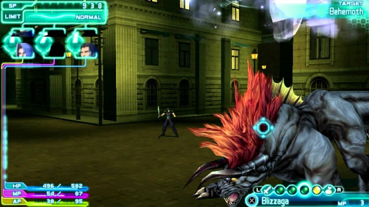 Final Fantasy VII: Crisis Core gameplay for PlayStation Portable (PSP) action RPG video game