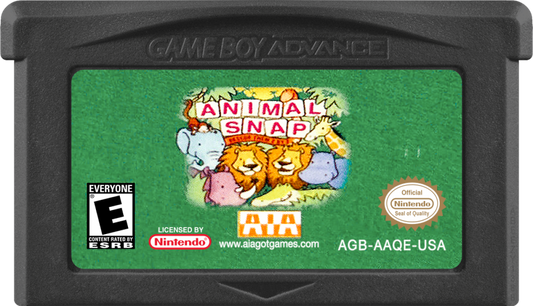 Animal Snap game cartridge for Game Boy Advance GBA video game