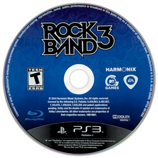 Rock Band 3 disc for PlayStation 3 (PS3) video game