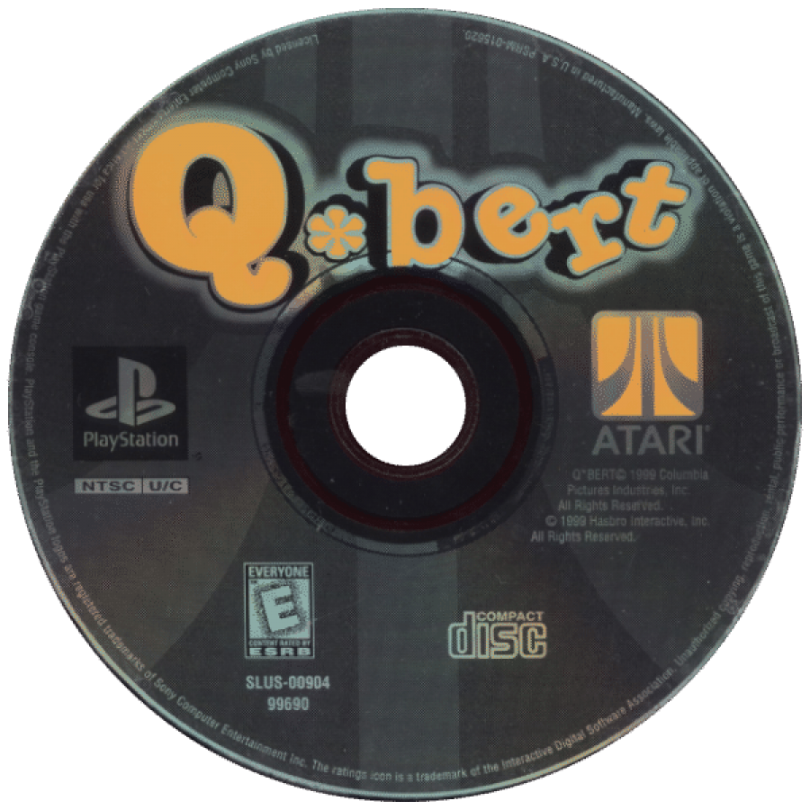 Q*bert disc for PlayStation 1 (PS1) puzzle video game