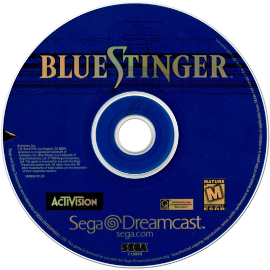 Blue Stinger Sega Dreamcast DC for retro video game enthusiasts featuring survival horror action gameplay 3D exploration intense combat puzzle solving mutant enemies cinematic adventure classic Dreamcast collectible gaming appeal disc