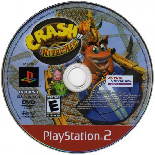 Crash Nitro Kart Greatest Hits for PlayStation 2 with kart racing and colorful platform-themed tracks disc