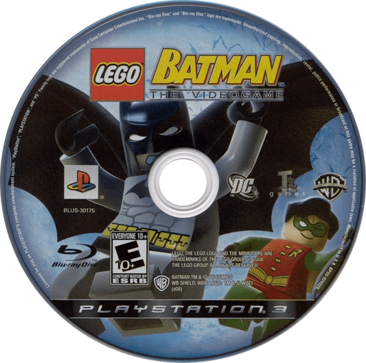 LEGO Batman The Videogame PlayStation 3 brick-building action adventure game featuring Batman Robin and Gotham City villains disc