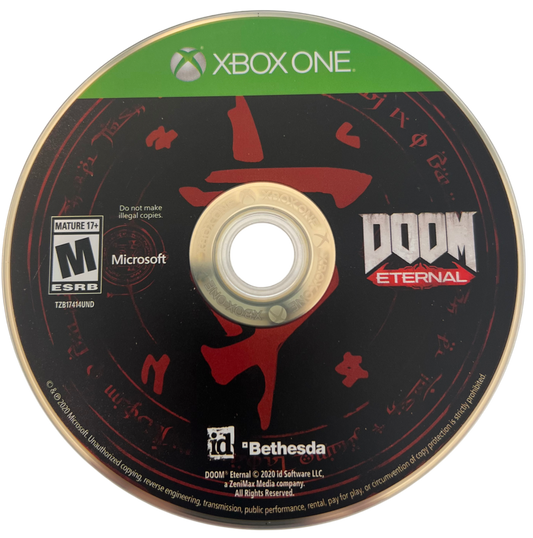 Doom Eternal for Xbox One, disc for a first-person shooter action horror video game