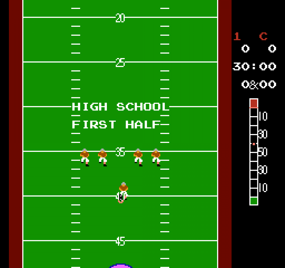 10-Yard Fight gameplay image for Nintendo Entertainment System (NES) retro video game