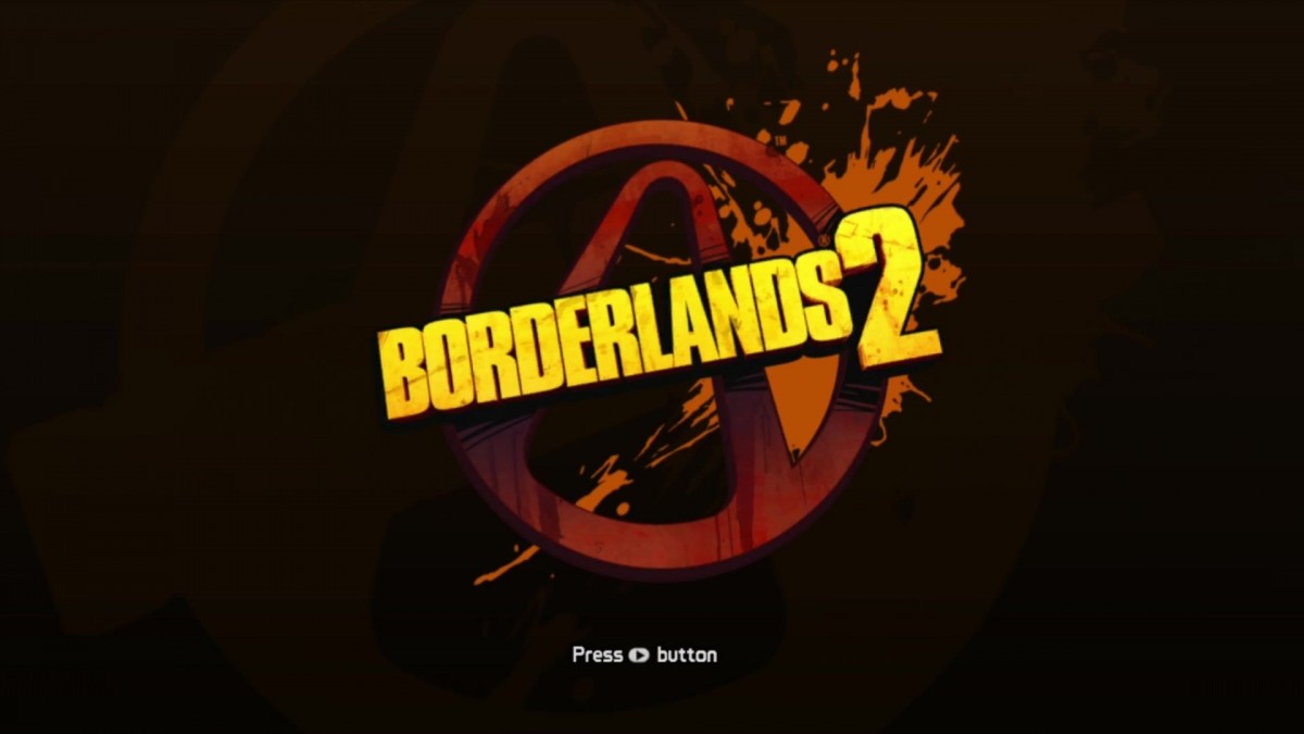 Borderlands 2 start screen for Xbox 360 (X360) first-person shooter role-playing video games