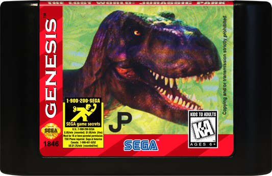 The Lost World Jurassic Park cartridge for Sega Genesis action game