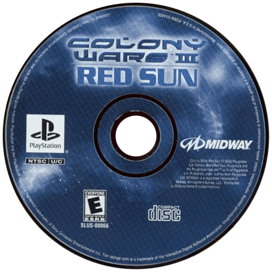 Colony Wars III: Red Sun disc for PlayStation 1 (PS1) retro video game