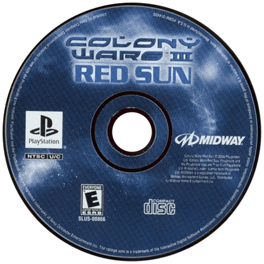 Colony Wars III: Red Sun disc for PlayStation 1 (PS1) retro video game