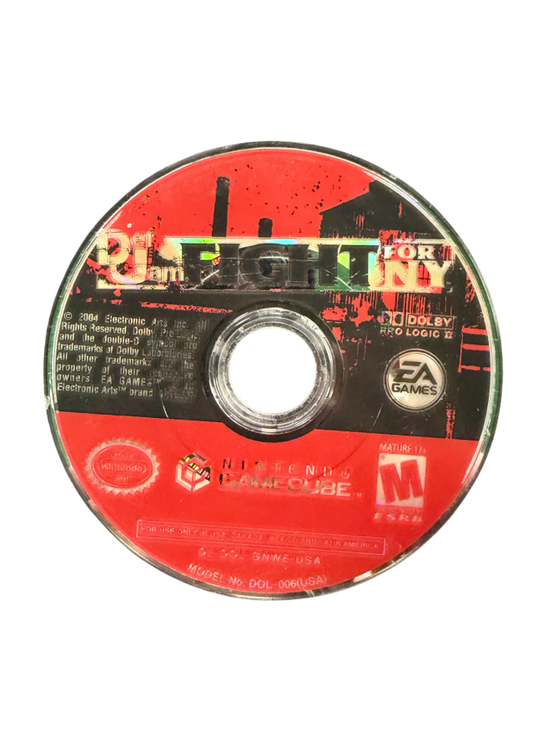 Def Jam Fight for NY Nintendo GameCube GC for fighting video game fans featuring hip hop inspired combat legendary rappers and celebrities brutal wrestling and street fighting styles character customization story driven gameplay interactive environments and intense multiplayer matches collectible gaming appeal front disc