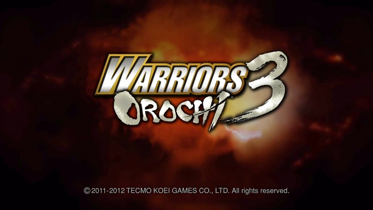 Warriors Orochi 3 start screen for Xbox 360 (X360) hack-and-slash action role-playing video game