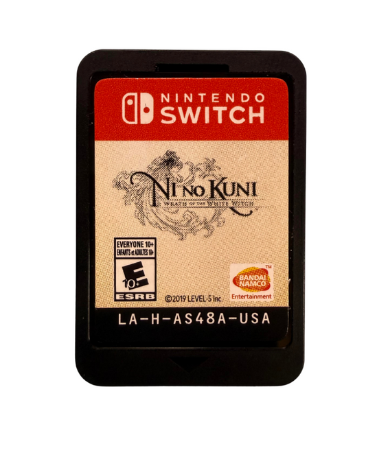 Ni No Kuni: Wrath of the White Witch cover art for Nintendo Switch (NS) video game cartridge