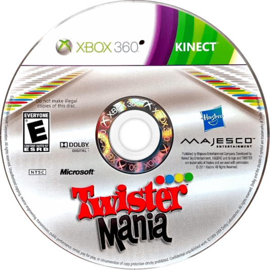 Twister Mania Xbox 360 Kinect disc art party and motion video game.