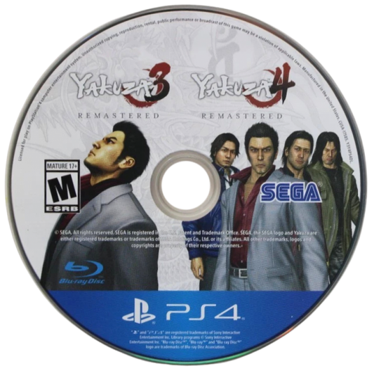 The Yakuza Remastered Collection – PlayStation 4 (PS4) video game disc, action-adventure.