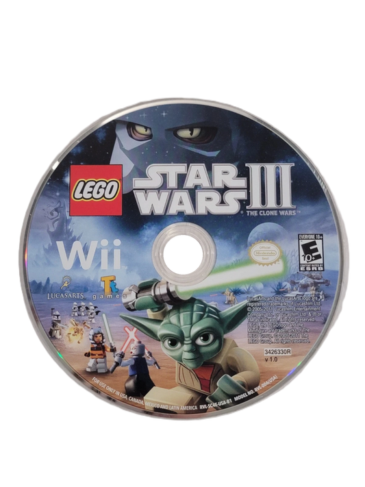 LEGO Star Wars III: The Clone Wars disc art for Nintendo Wii (Wii) video game