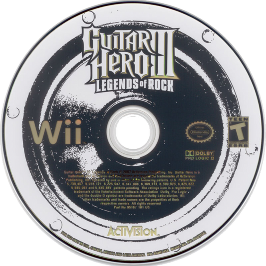Guitar Hero III: Legends of Rock disc for Nintendo Wii (Wii) video game