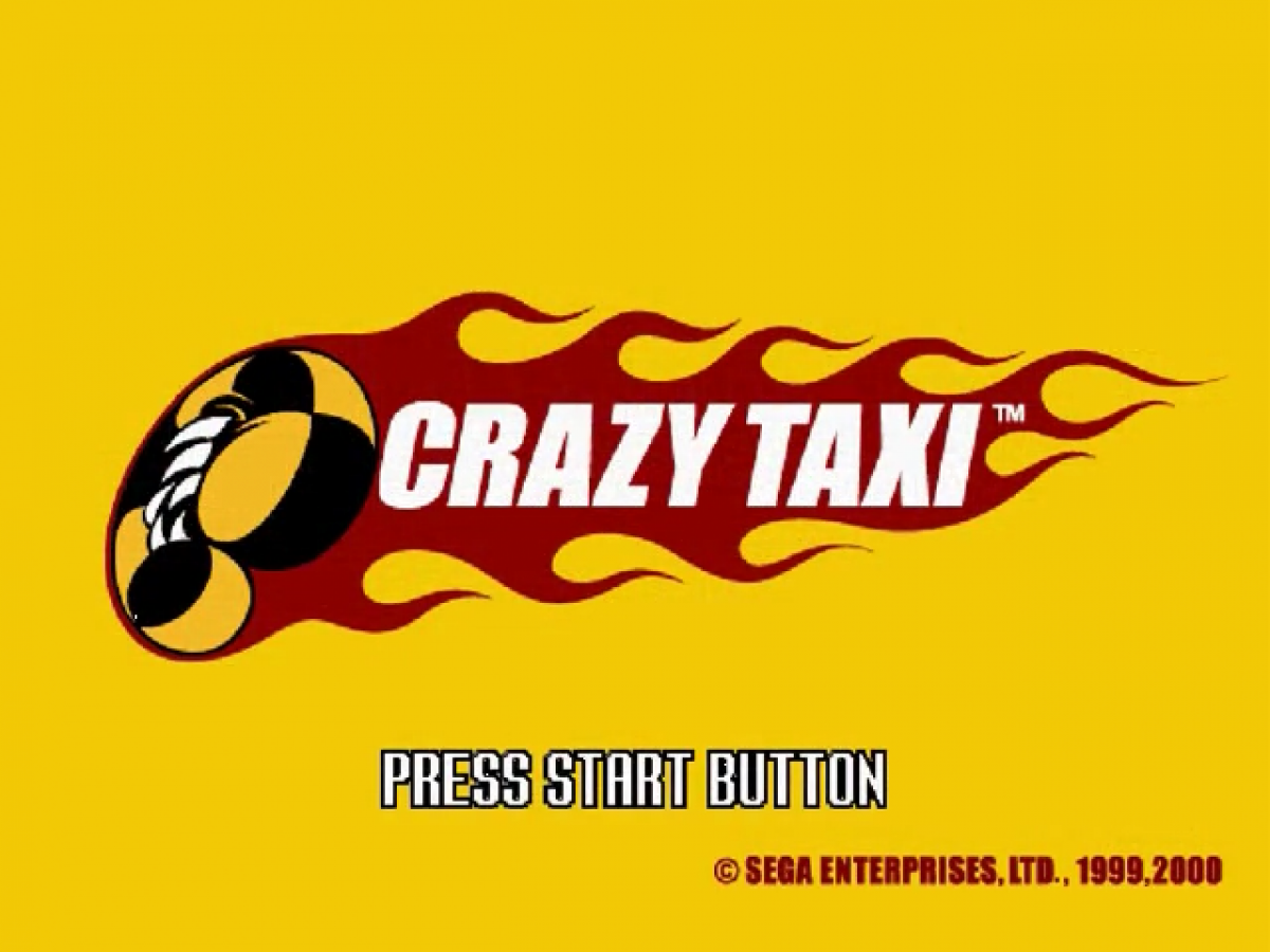 Crazy Taxi Sega All-Stars Edition Dreamcast featuring high-speed arcade driving gameplay with iconic city taxi title screen
