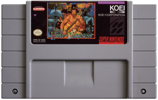 Lord of Darkness retro SNES video game Lord of Darkness fantasy action adventure medieval combat dark magic side scrolling gameplay classic console title Super Nintendo release cartridge