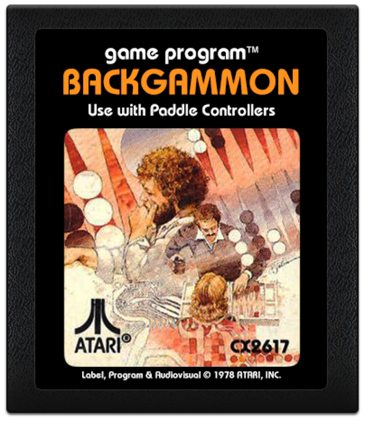 Backgammon cartridge art for Atari 2600 (2600) video game