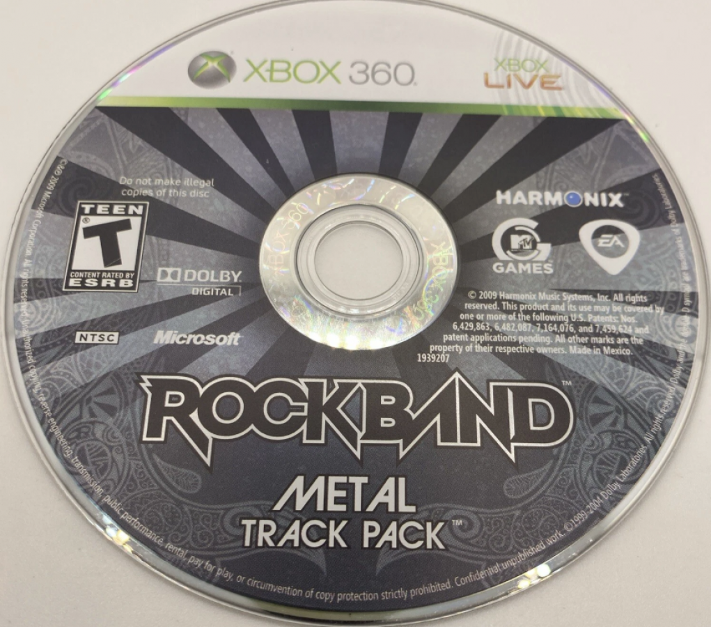 Rock Band Track Pack: Metal disc for Xbox 360 (X360) music rhythm expansion video game