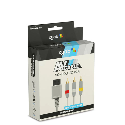 XYAB brand AV cable compatible with Nintendo Wii and Wii U consoles for connecting to TV and transmitting audio and video signals