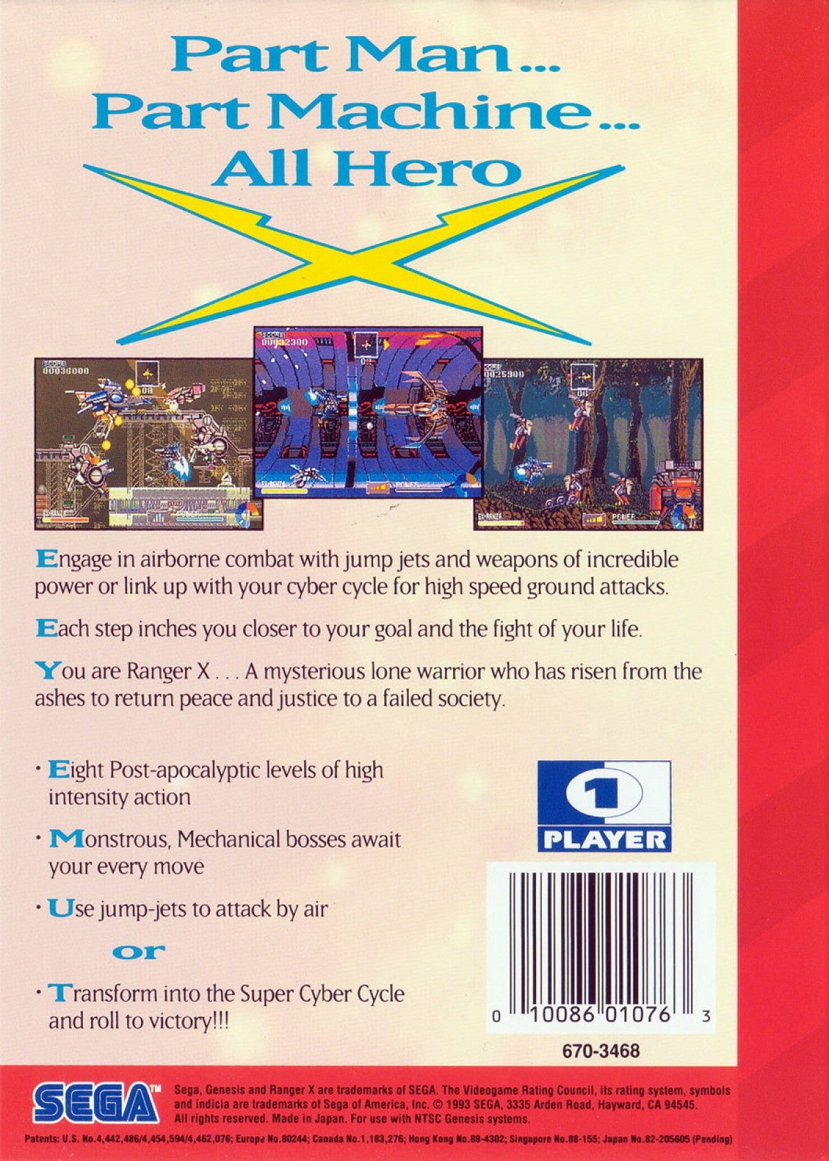 Ranger X Sega Genesis GEN for retro video game enthusiasts featuring side scrolling run and gun gameplay futuristic mech combat fast paced action challenging stages powerful weapon upgrades sci fi adventure and collectible gaming appeal