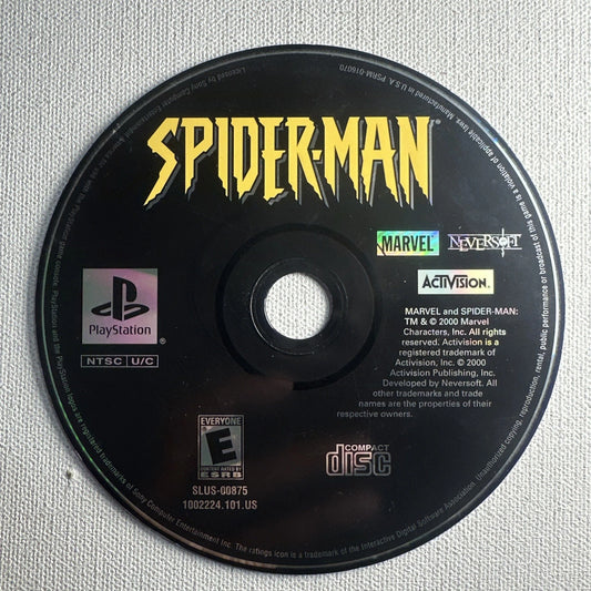 Spider-Man disc for PlayStation 1 (PS1) action-adventure video game