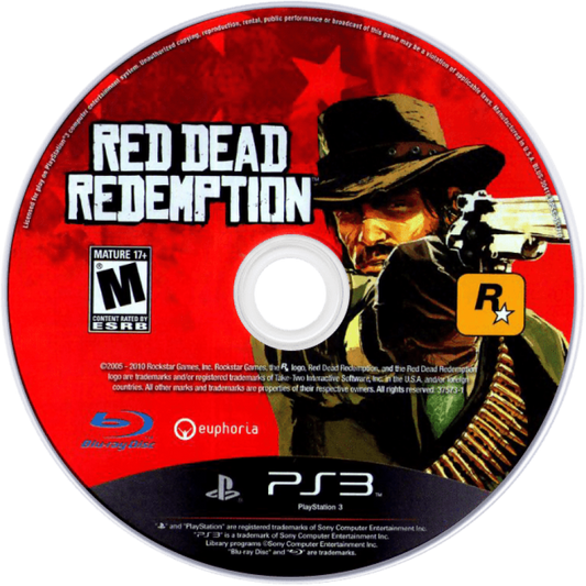 Red Dead Redemption disc for PlayStation 3 (PS3) video game