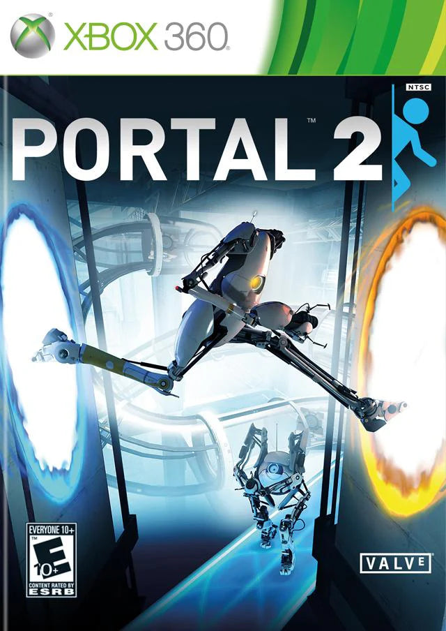 Portal 2 cover art for Xbox 360 (X360) first-person puzzle platform video game