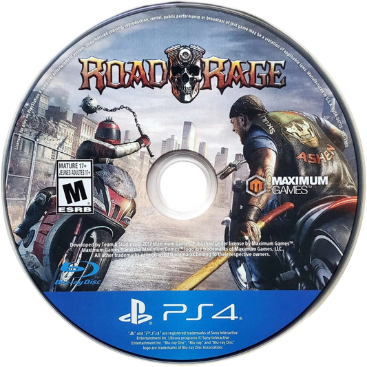 Road Rage – PlayStation 4 (PS4) video game disc, motorcycle combat action