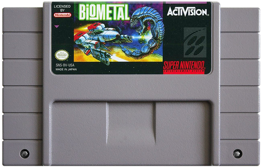 Biometal cartridge for Super Nintendo Entertainment System (SNES) retro video game