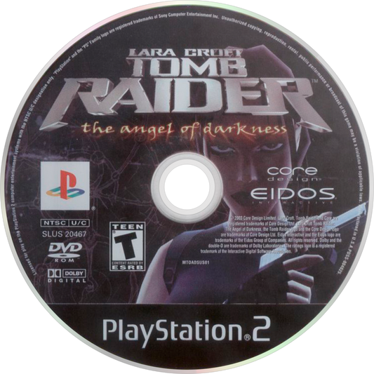 Tomb Raider: The Angel of Darkness – PlayStation 2 (PS2) video game disc, action-adventure.