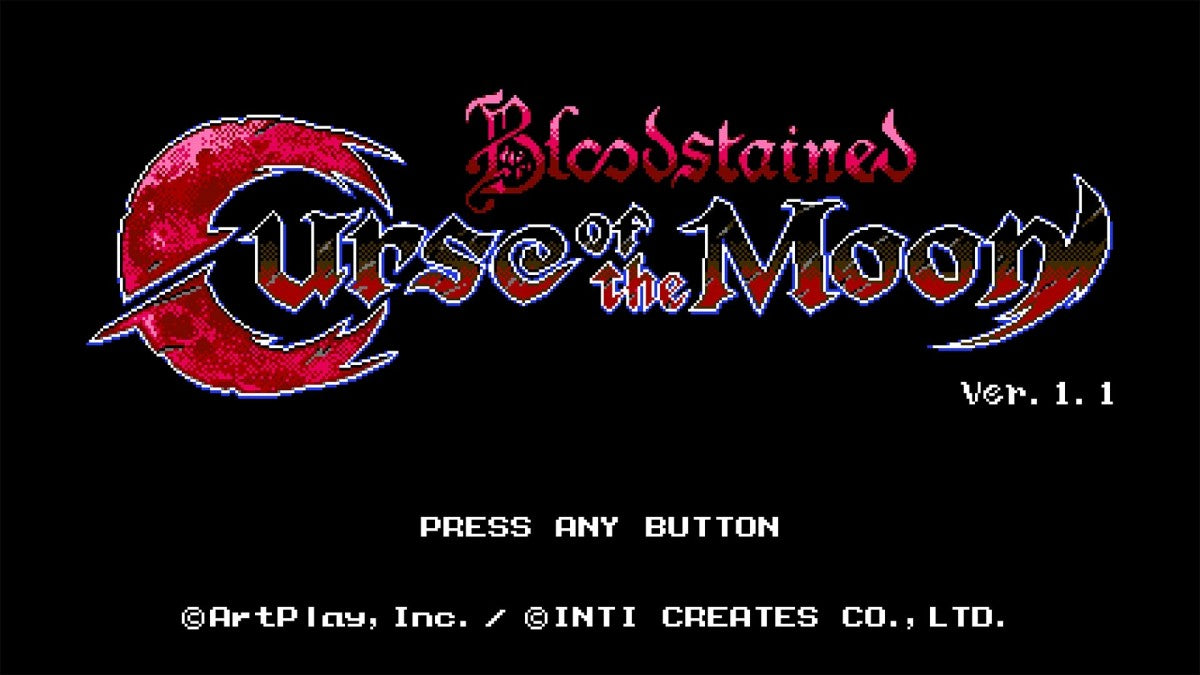 Bloodstained Curse of the Moon Limited Run 31 title page for Nintendo Switch NS video game
