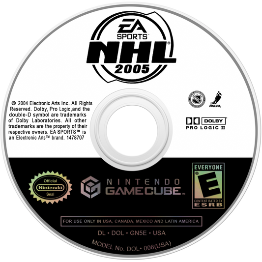 NHL 2005 disc for Nintendo GameCube (GC) hockey sports video game