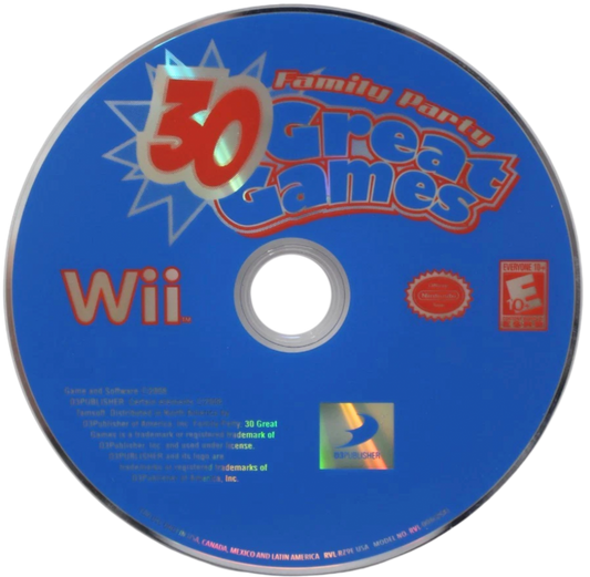 Family Party: 30 Great Games disc for Nintendo Wii (Wii) video game