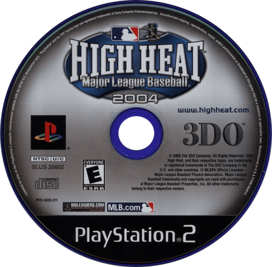 High Heat Major League Baseball 2004 disc art for Playstation 2 video game