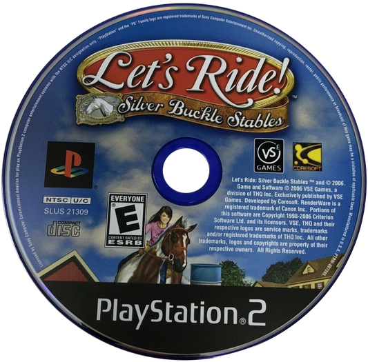 Let's Ride Silver Buckle Stables PS2 PlayStation 2 horse riding simulation game retro video game disc