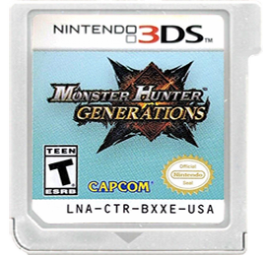 Monster Hunter Generations cartridge for Nintendo 3DS (3DS) action role-playing video game