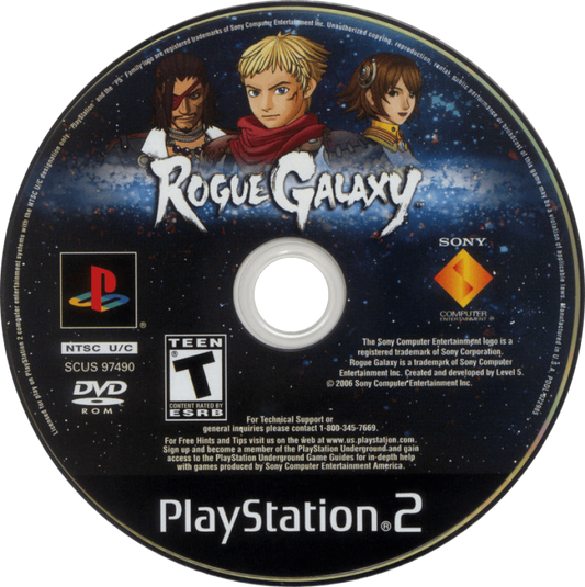 Rogue Galaxy PS2 PlayStation 2 action RPG role playing game retro video game disc