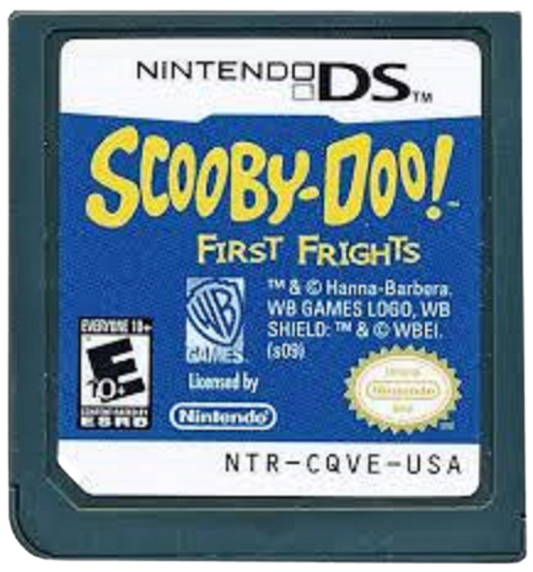 Scooby Doo First Frights retro Nintendo DS video game Scooby Doo mystery solving adventure cartoon action cooperative gameplay spooky monsters family friendly handheld console title Nintendo DS release cartridge