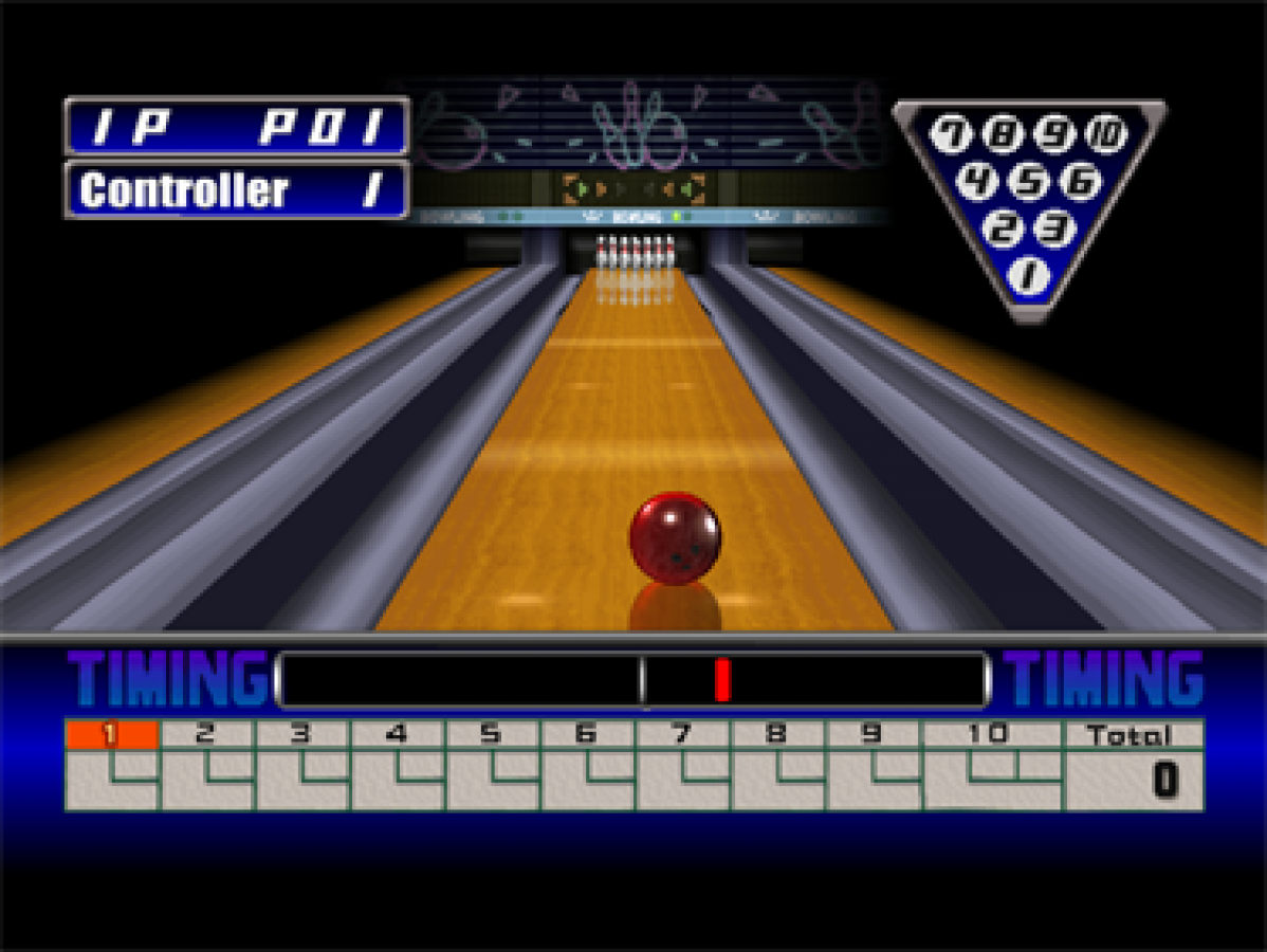 Bowling gameplay image for PlayStation 1 (PS1) retro video game