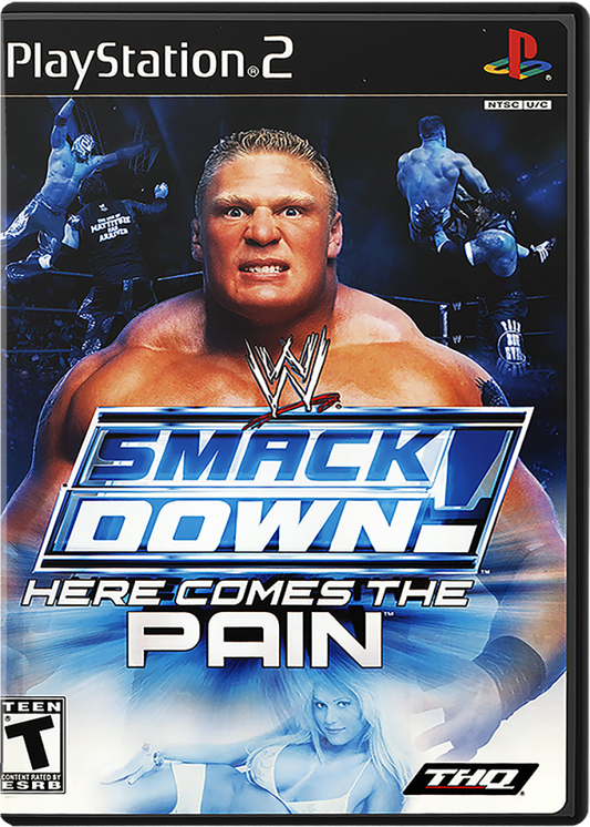 WWE SmackDown Here Comes The Pain cover art for Playstation 2 (PS2) wrestling video game.