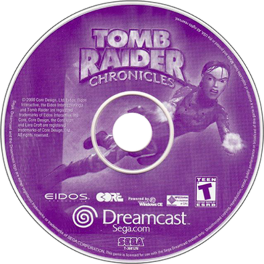 Tomb Raider: Chronicles disc art for Sega Dreamcast (DC) video game