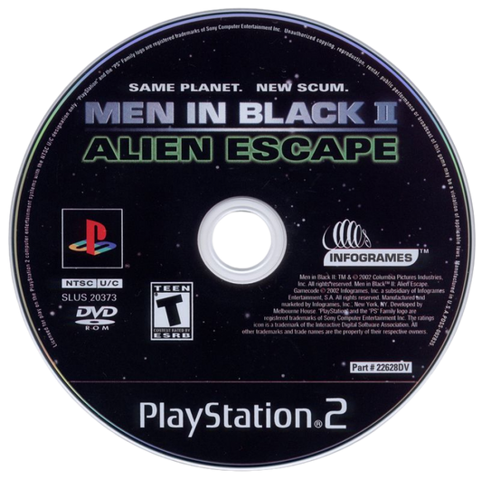 Men In Black II Alien Escape PlayStation 2 retro video game third person shooter disc (2002)