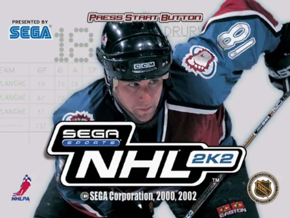NHL 2K2 title screen for Sega Dreamcast (DC) video game