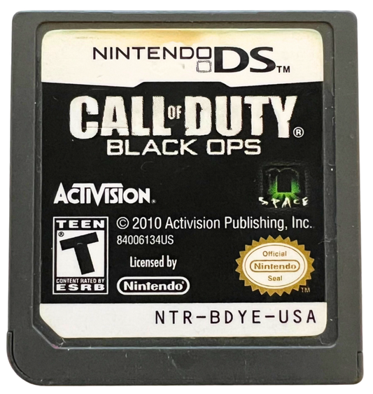 Call of Duty Black Ops for Nintendo DS, cartridge for a first-person shooter video game with military combat, mission-based gameplay, stealth elements, and tactical action