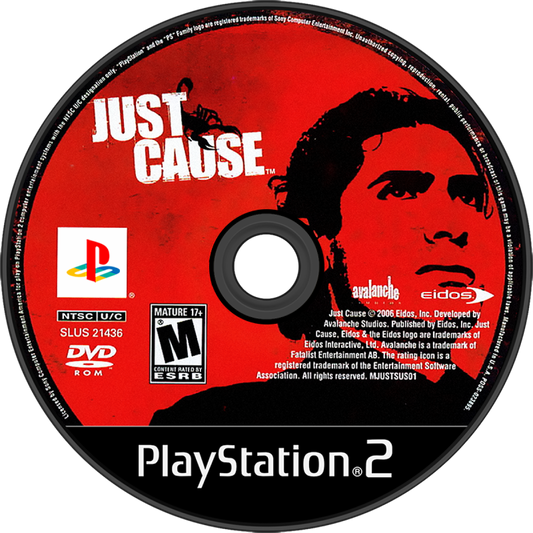 Just Cause disc art for PlayStation 2 (PS2) video game