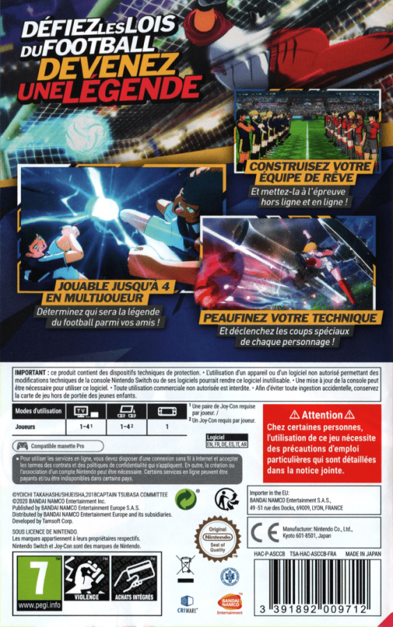 Captain Tsubasa: Rise of New Champions - Nintendo Switch back cover art