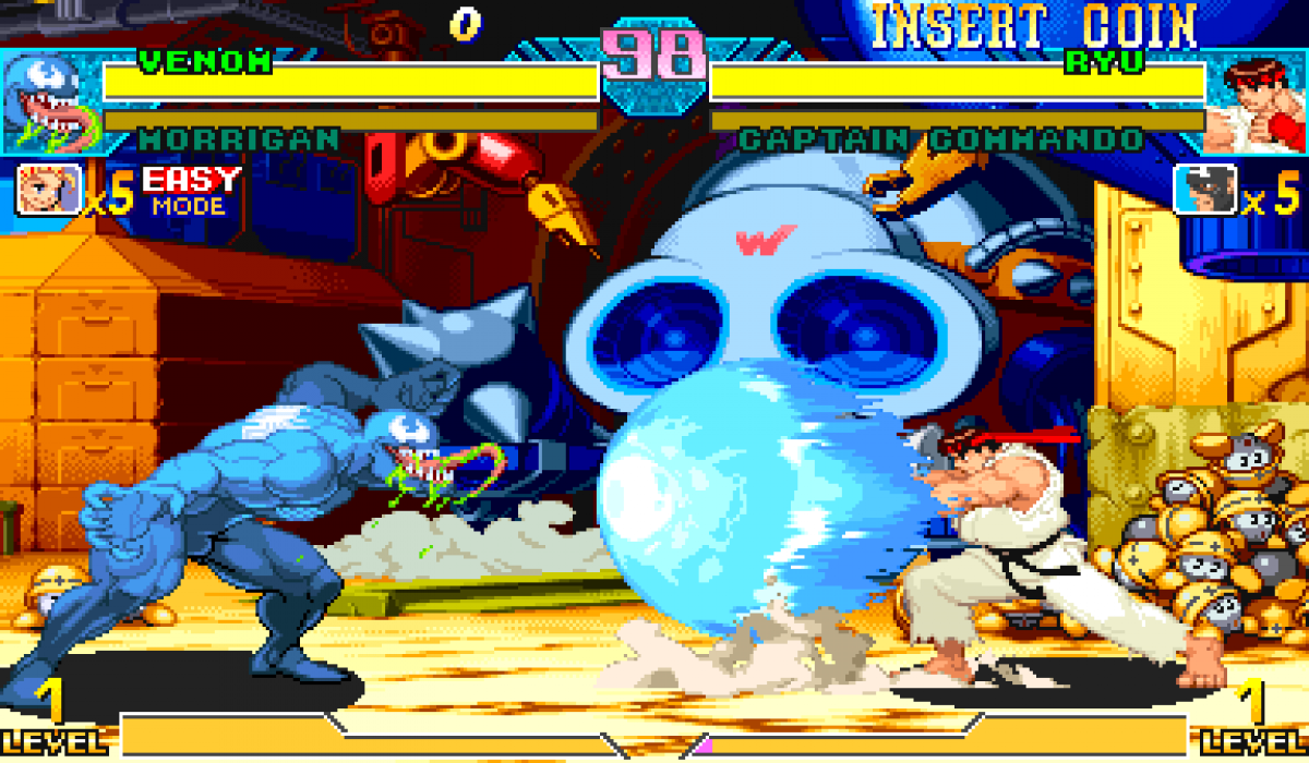 Marvel vs. Capcom Dreamcast featuring classic arcade-style fighting gameplay with Marvel and Capcom characters gameplay