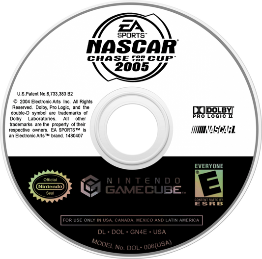 NASCAR 2005: Chase for the Cup disc for GameCube (GC) sports racing video game